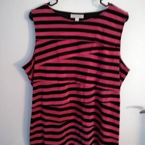 Layered red and black shirt.